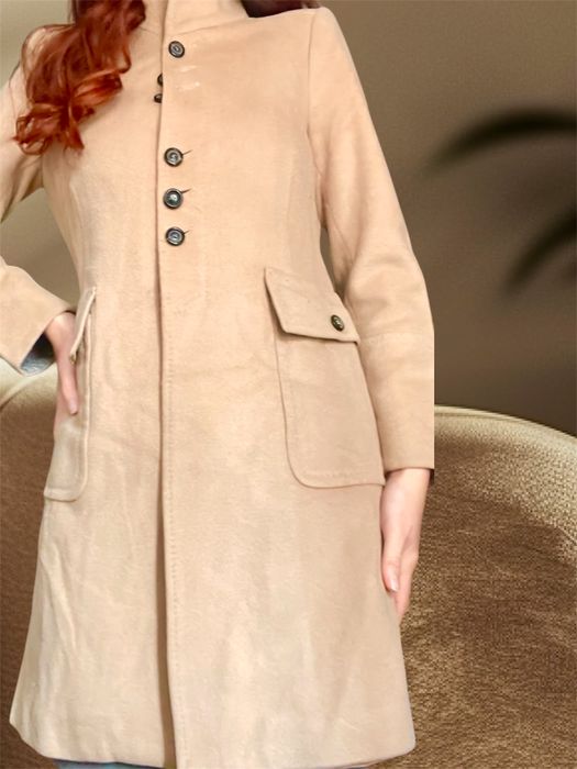 Пальто ZARA розмір М, бежевое пальто женское Зара