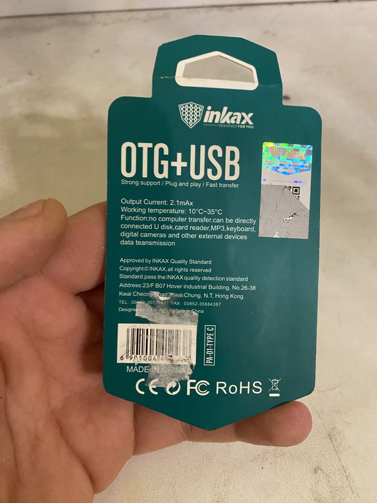 OTG + USB переходник Inkax