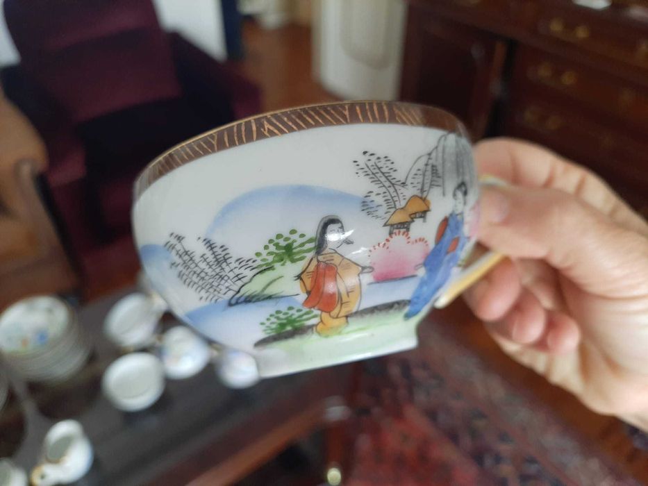 Serviço chá japonês antigo