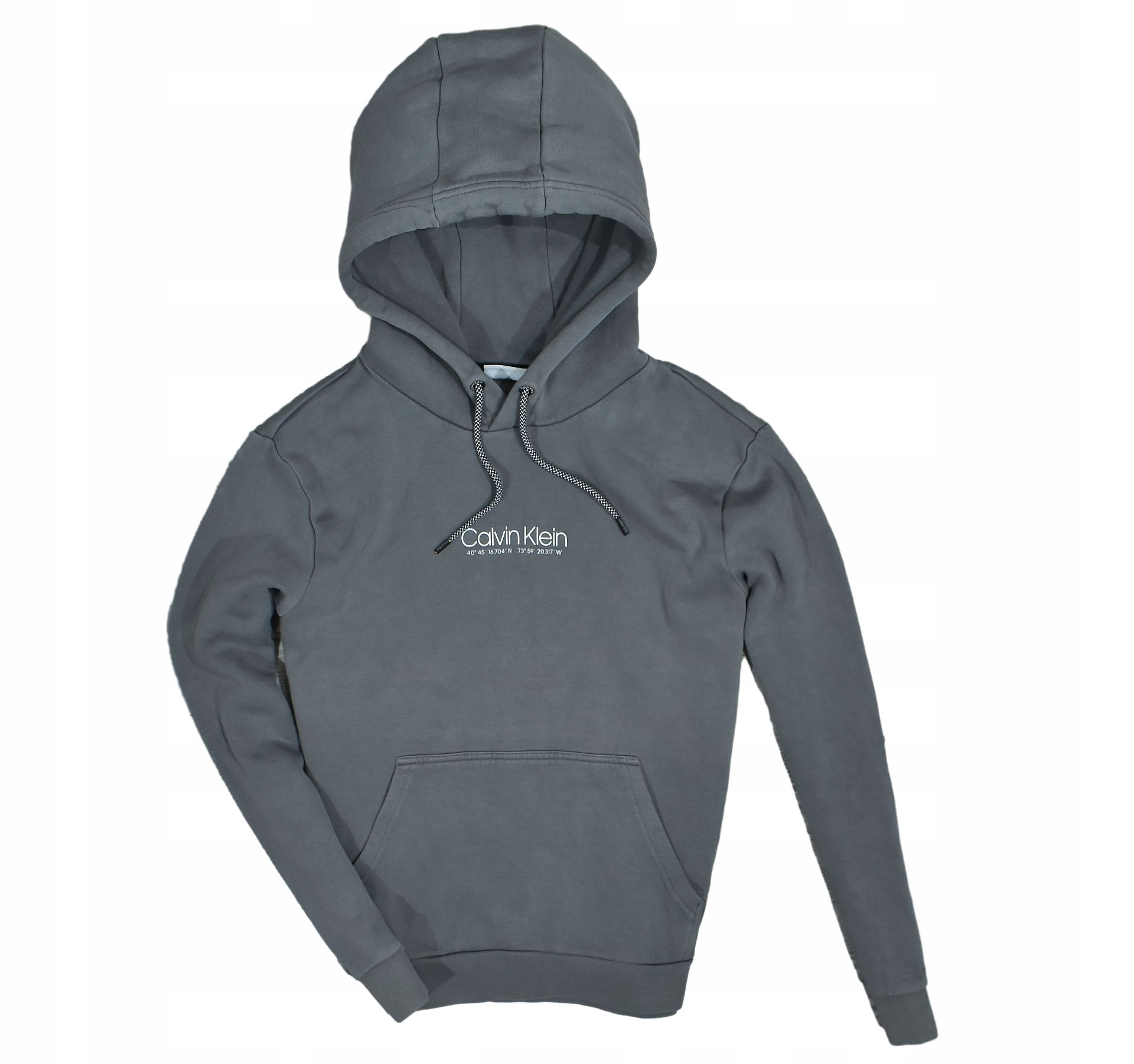 Calvin Klein Męska Szara Bluza Z Kaputrem Regular Fit M