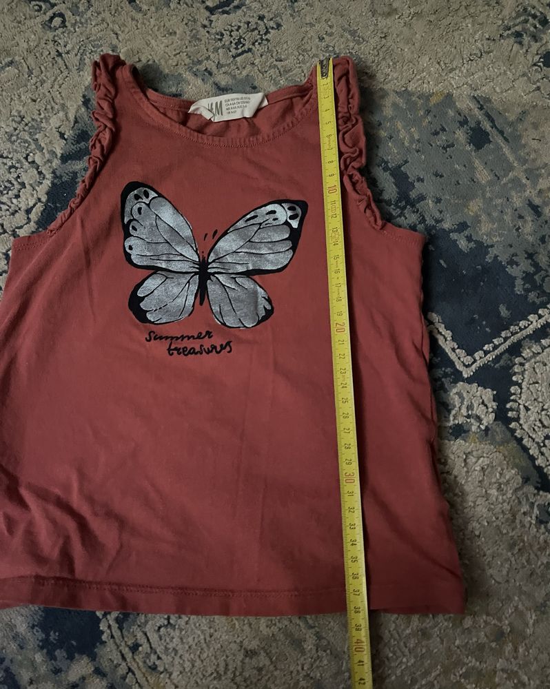 H&M koszulka bez rekawów motyl 110/116