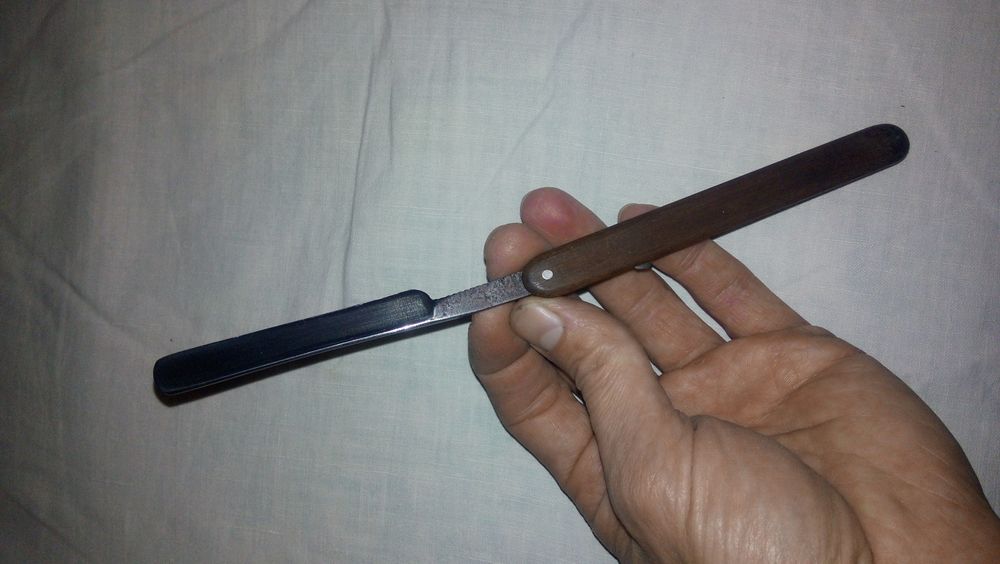 Бритва опасная небезпечна ручна з дерев'яною ручкою срср