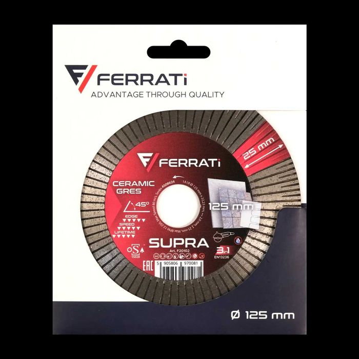 Ferrati SUPRA tarcza diamentowa tnąco szlifująca 125 mm