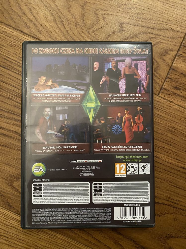 The sims 3 po zmroku. Dodatek. Polska wersja językowa. EA.  PC DVD Rom