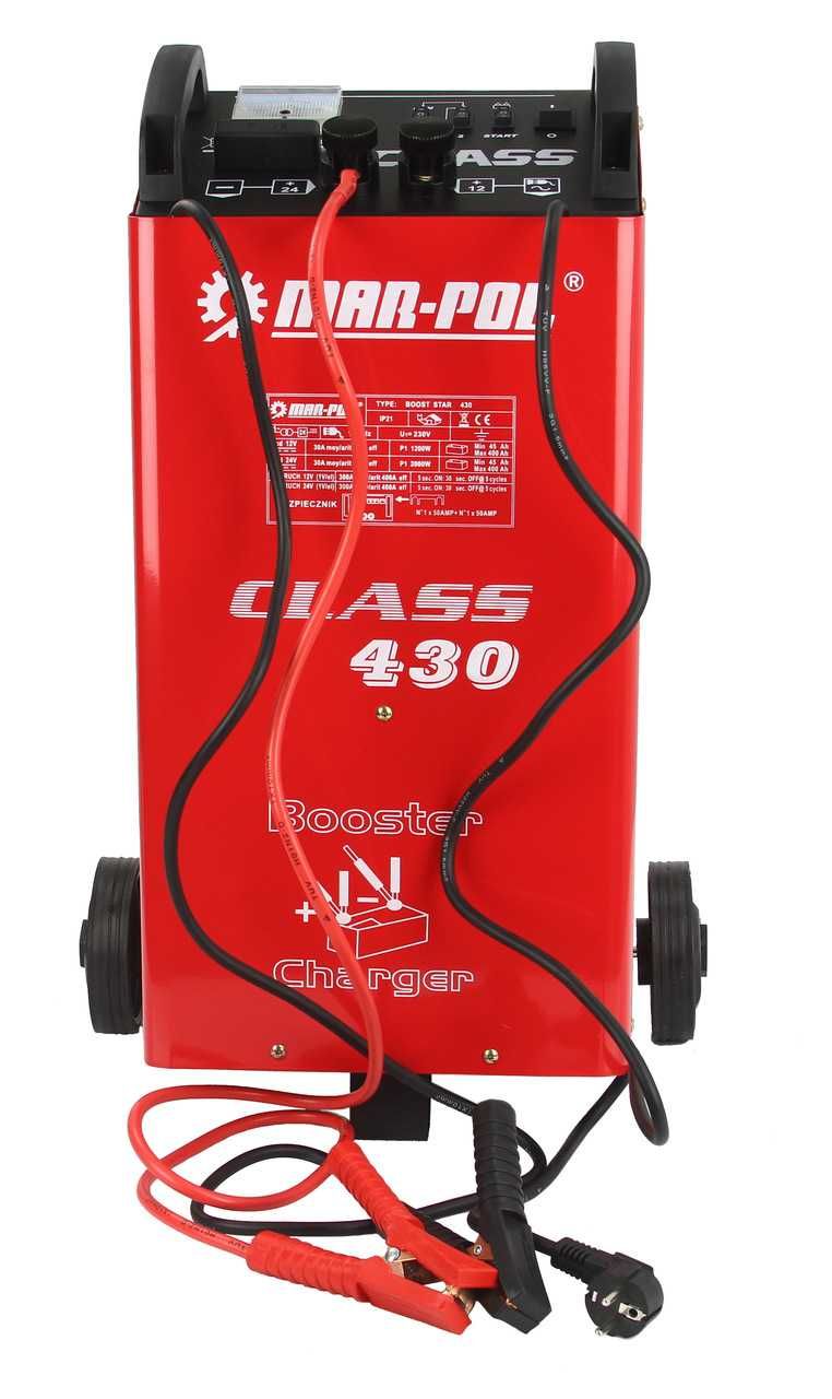 Prostownik z rozruchem MARPOL lcd class 430A kable