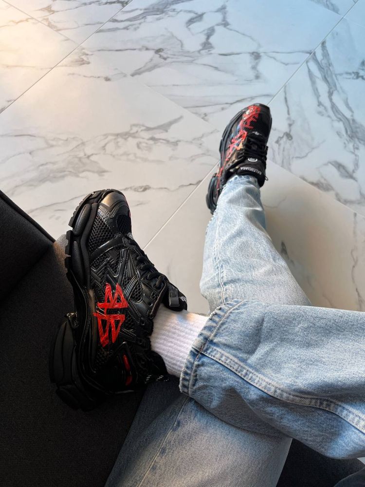 НАЙКРАЩА ЯКІСТЬ‼️Balenciaga Runner Graffiti Black (Чорні),баленсіага.