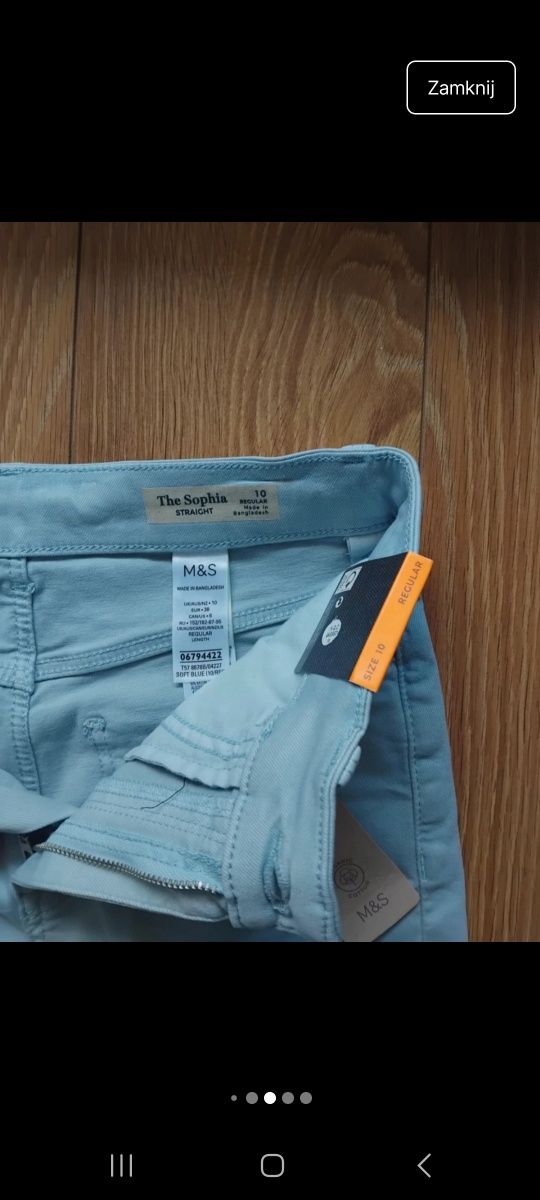 -40% Dżinsy M&S straight lag "Sophia" r. 38. W pasie 36 cm.