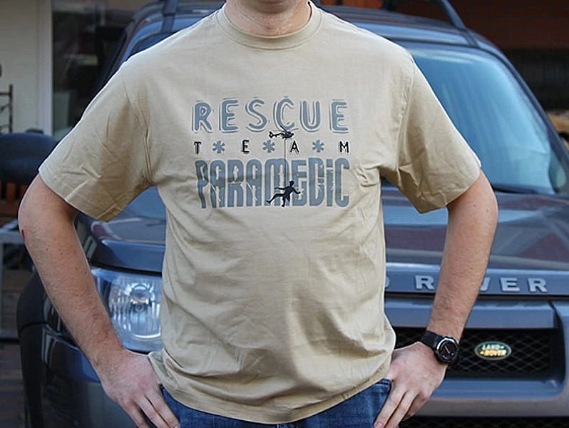 Koszulka męska Rescue Team Paramedic czarna (s)