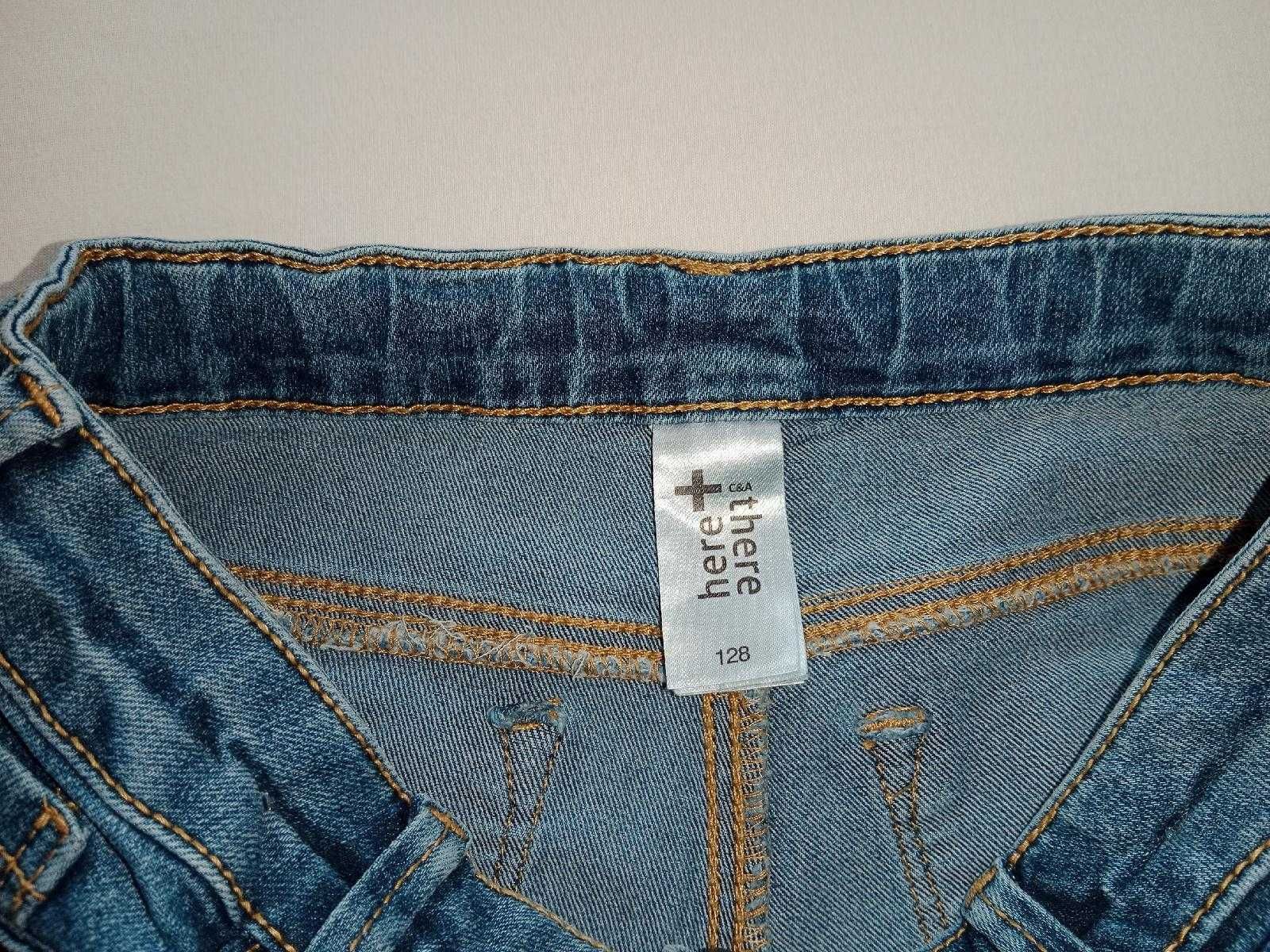 Spodnie jeansowe dżinsowe super stan elastyczne rozmiar 128 tanio