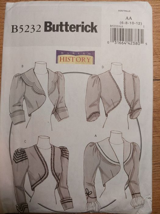 Wykroje do szycia: żakiety kobiece historyczne, rozmiar M