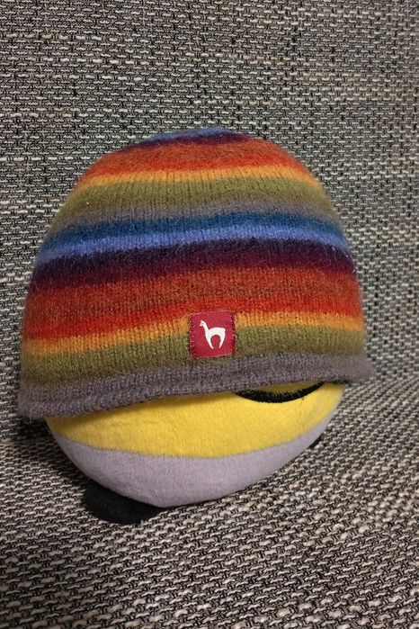 Тепла вязана шапка з вовни альпаки Arco Iris Alpaca wool. М (51-57см)