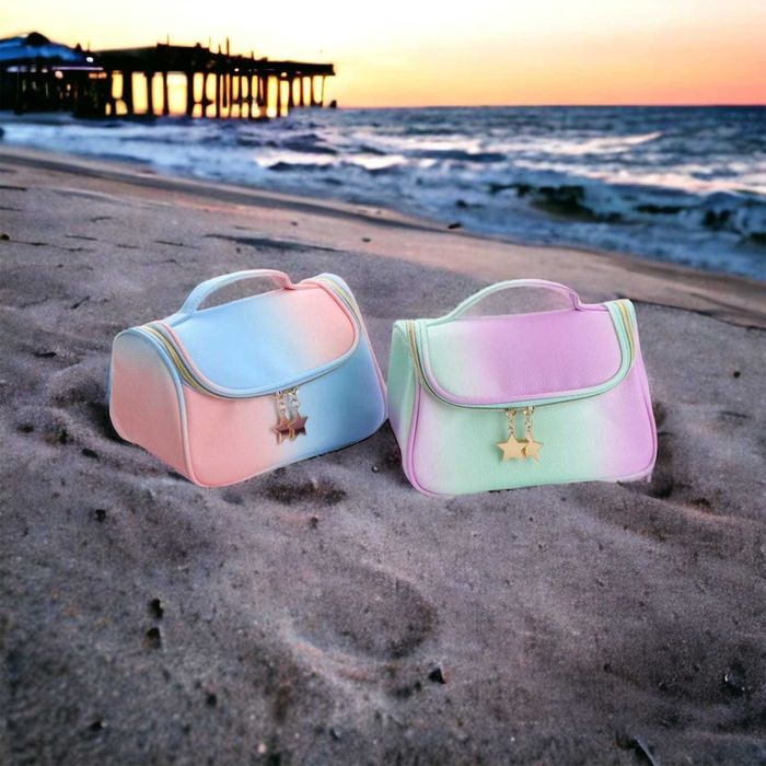 Kosmetyczka / kuferek niebiesko-pomarańczowy