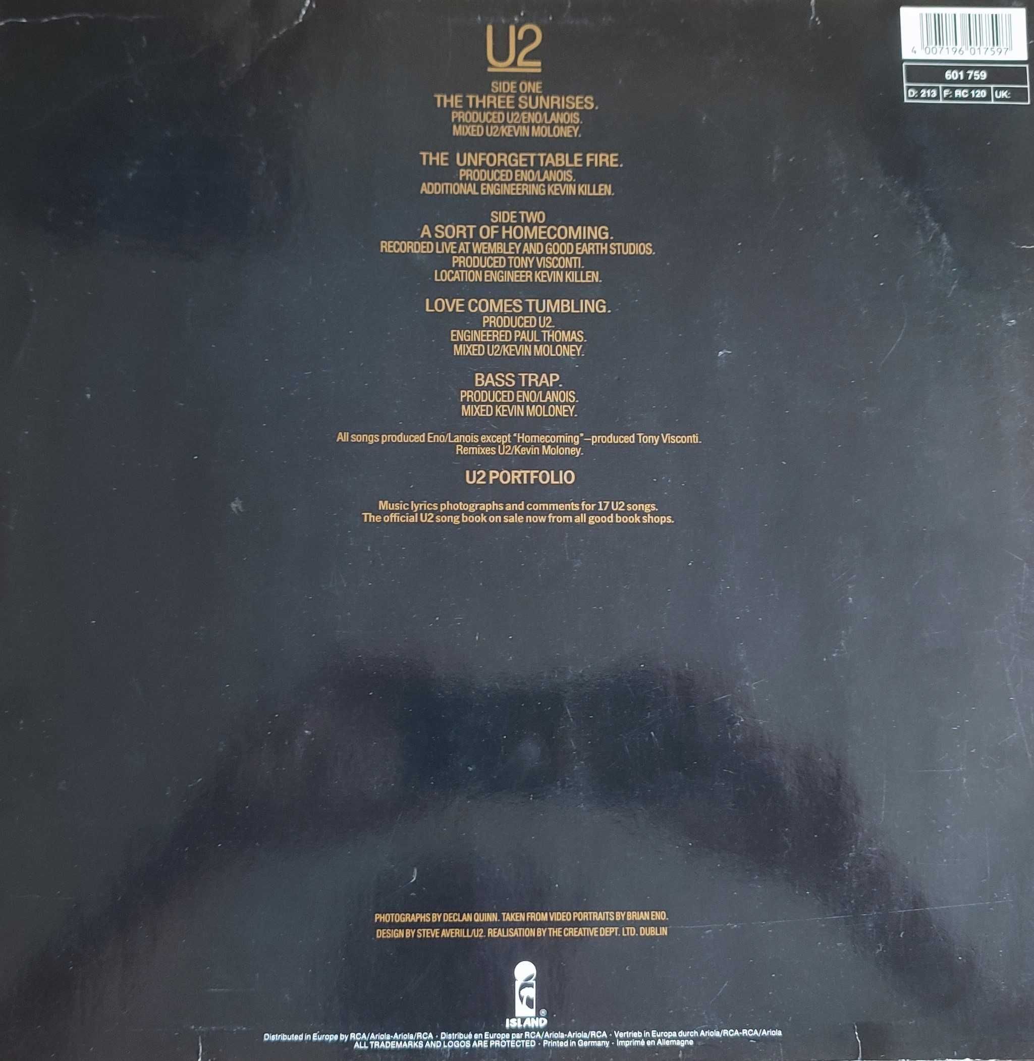 U2 Unforgettable Fire płyta winylowa (gramofonowa winyl vinyl)