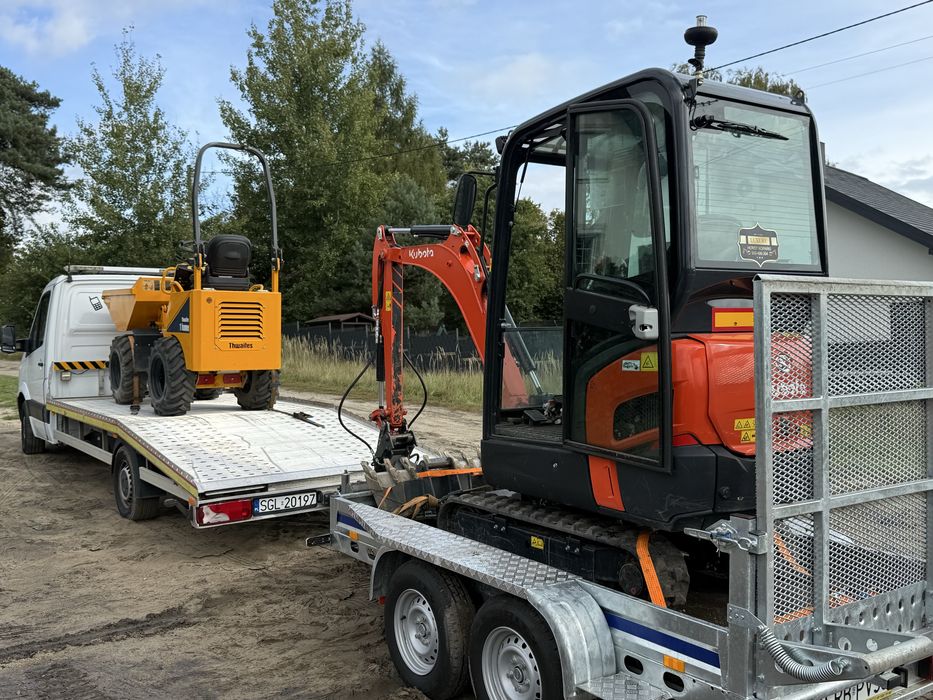 Wiertnica wozidlo wywrotka koparki wynajem kubota CAT bobcat