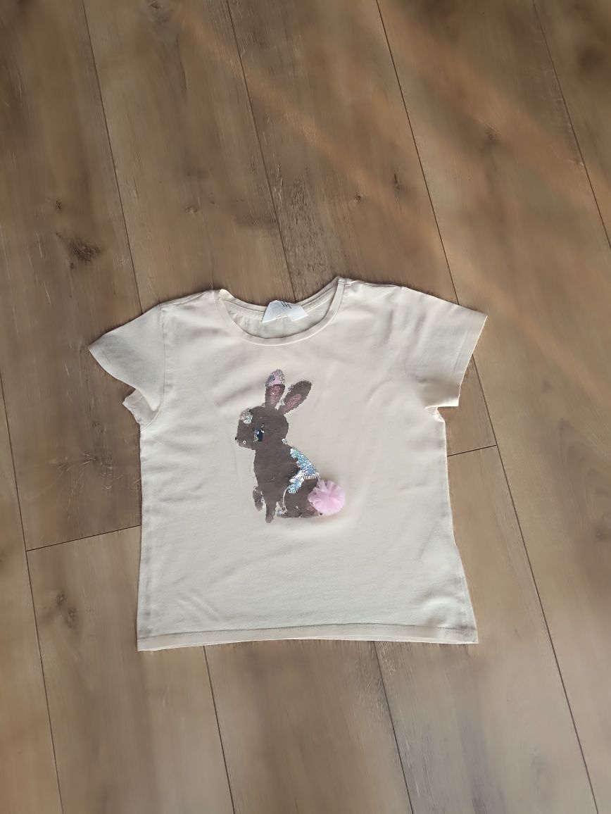 T-shirt 122/128 cekiny H&M