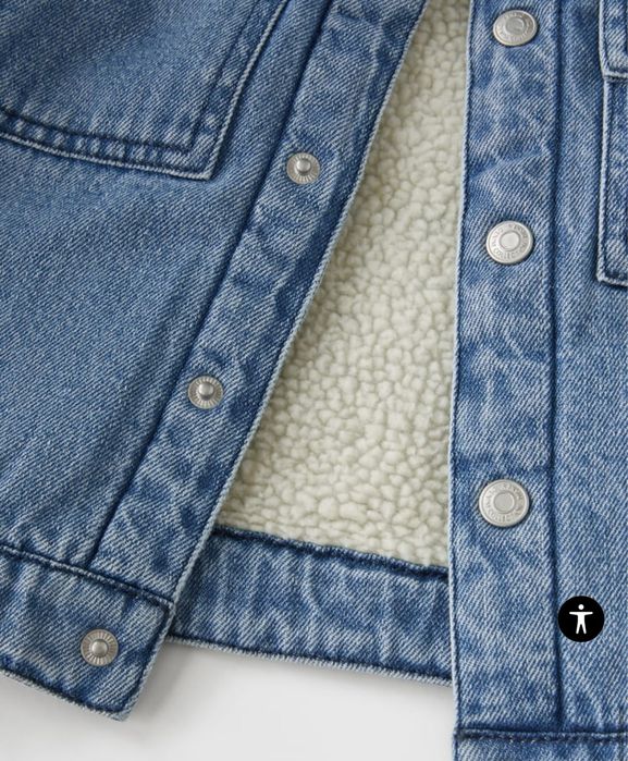 Джинсова куртка Zara на тонкій овчині