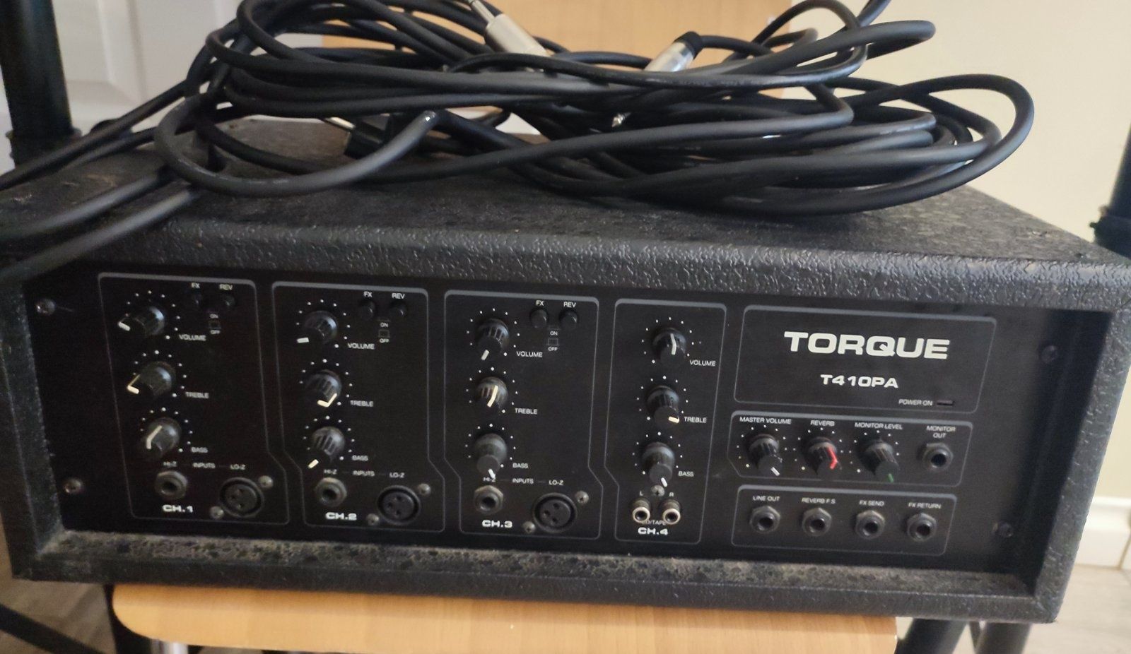 Kolumny Vonyx SL 12 PA,okablowanie,statywy +wzmacniacz Torque  T410 PA