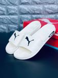 Супер легкие мужские шлепанцы puma белые стильные шлепки пума