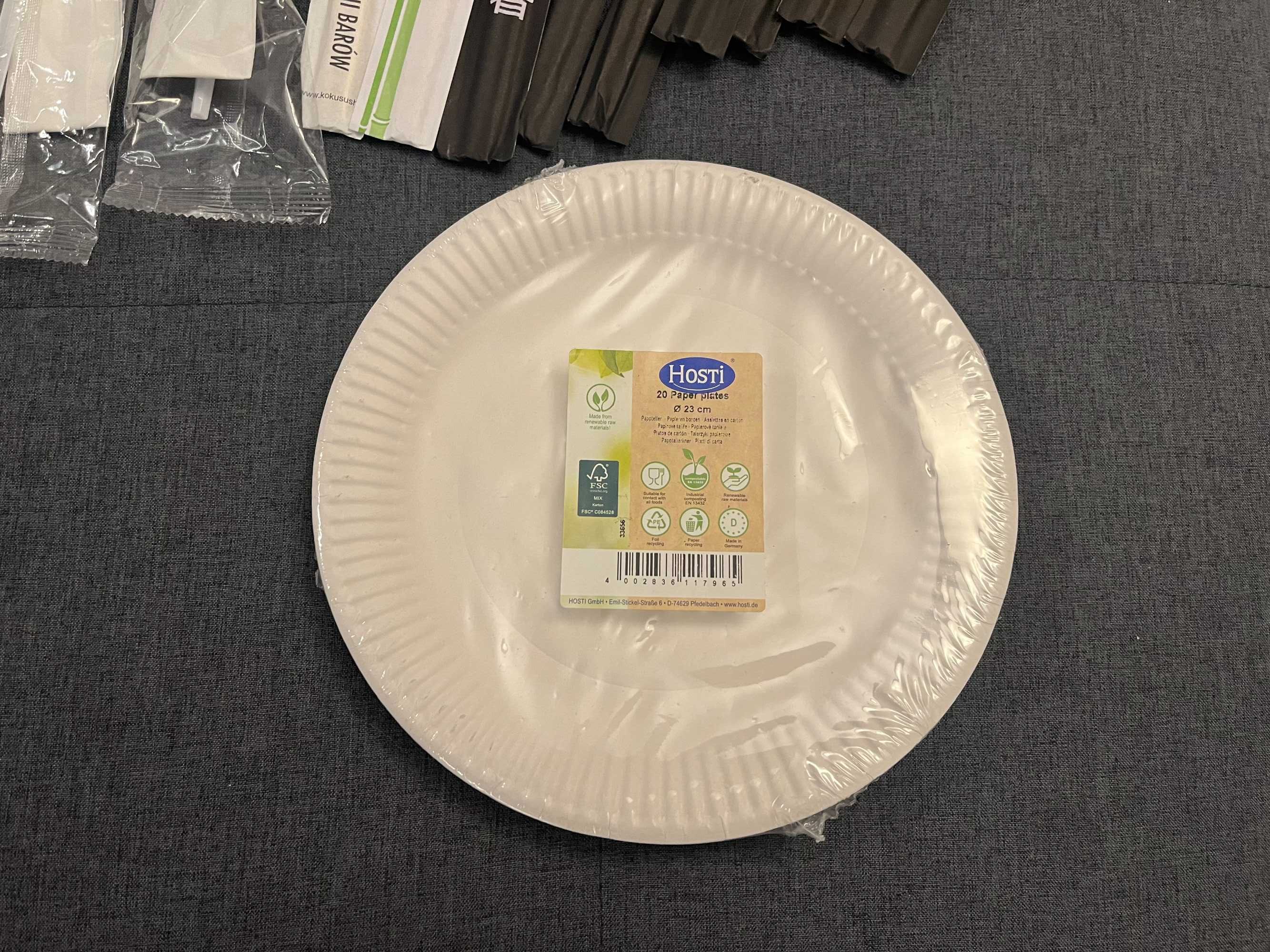 Talerze papierowe piknik grill 20 szt 23 cm duże obiadowe eko