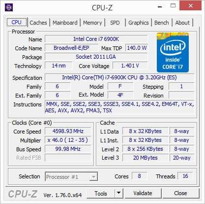 ASUS X99 DELUXE II + Intel Core i7-6900K + HyperX Fury DDR4 32GB