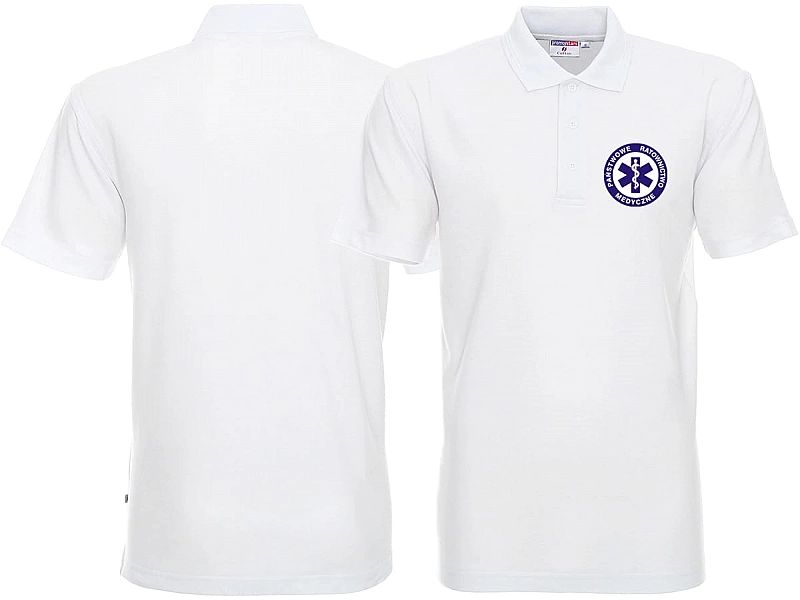 Koszulka Polo męska Państwowe Ratownictwo Medyczne biała (s)