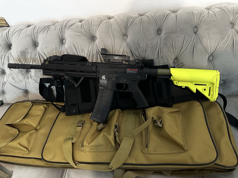 Airsoft m4 eletrica lacer tactical troco por trotinete eletrica ou alg