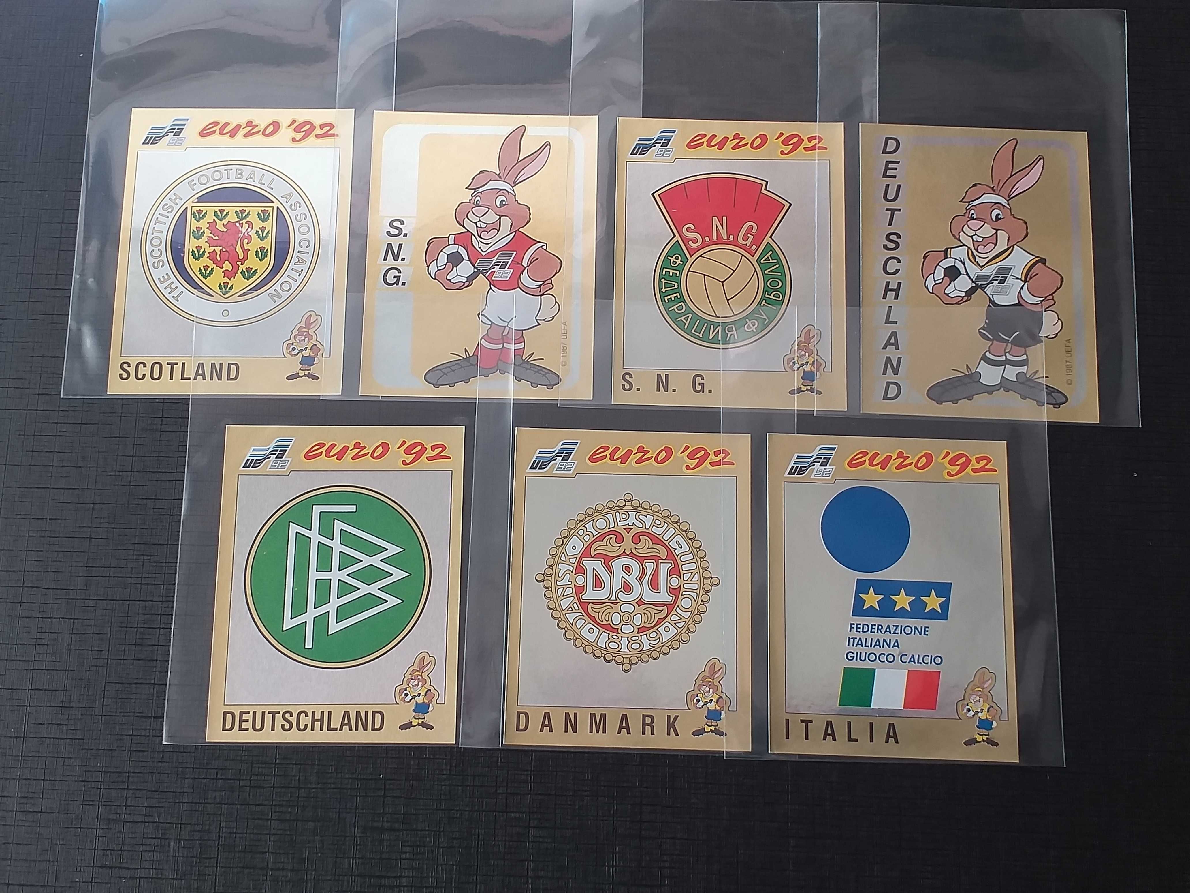 Panini Conjunto Completo de 21 Brilhantes NOVOS do Euro 1992 Suécia