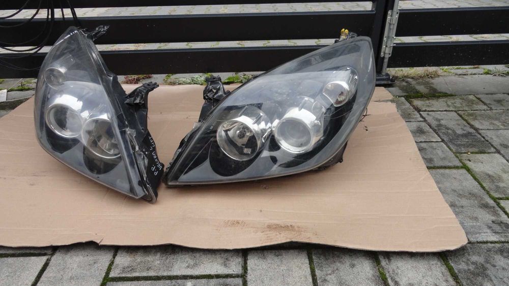 Lampy Przednie Opel Vectra C LIFT czarne Komplet Demontaż lampa