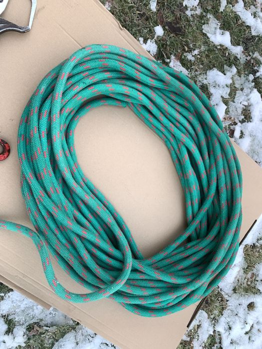 Lina polipropylenowa, robocza. 100 Mb. Zestaw. Bloczek. Hak.