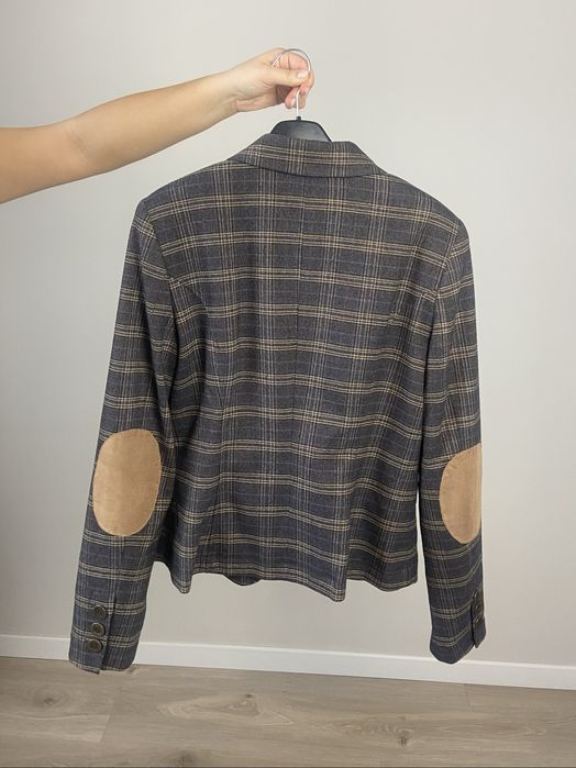 Marynarka damska brązowa L 40 w kratkę