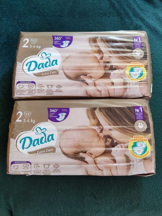 3 paczki Pampersów Dada 2 3-6 kg, 44 szt