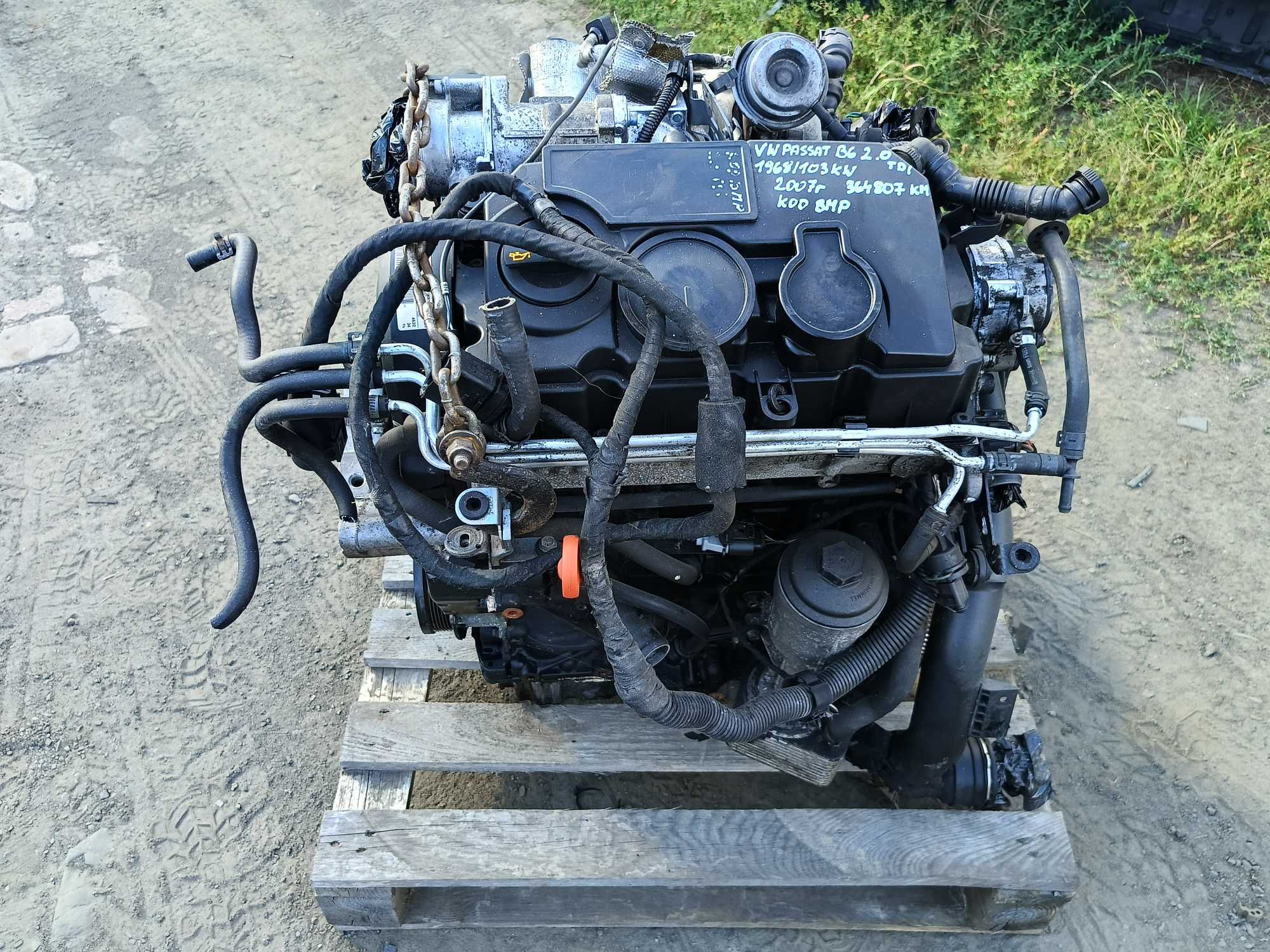Silnik PASSAT B6 2.0 TDI 1968/103 KW 2007r. kod BMP