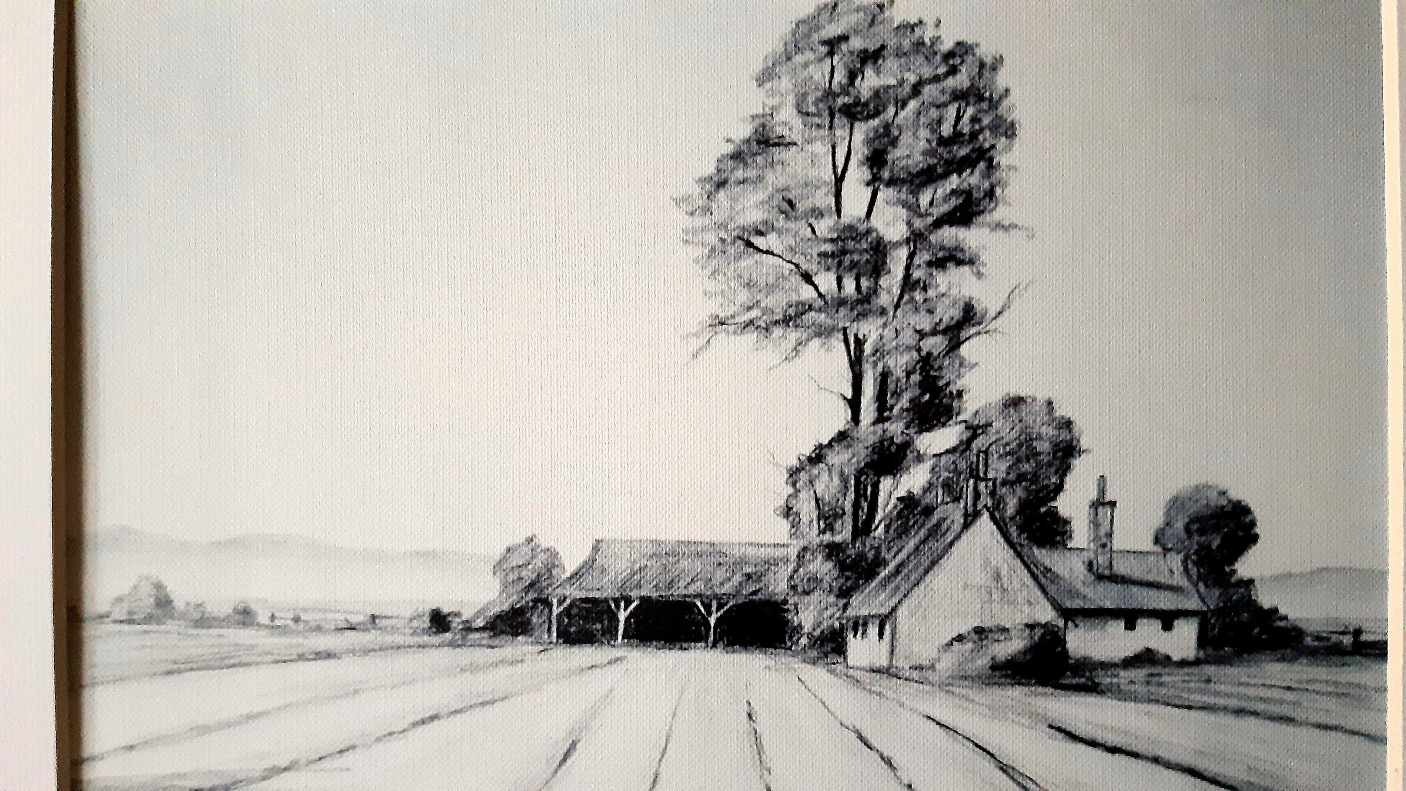 Inkografia Wiejski pejzaż Grzegorz Gabryelski