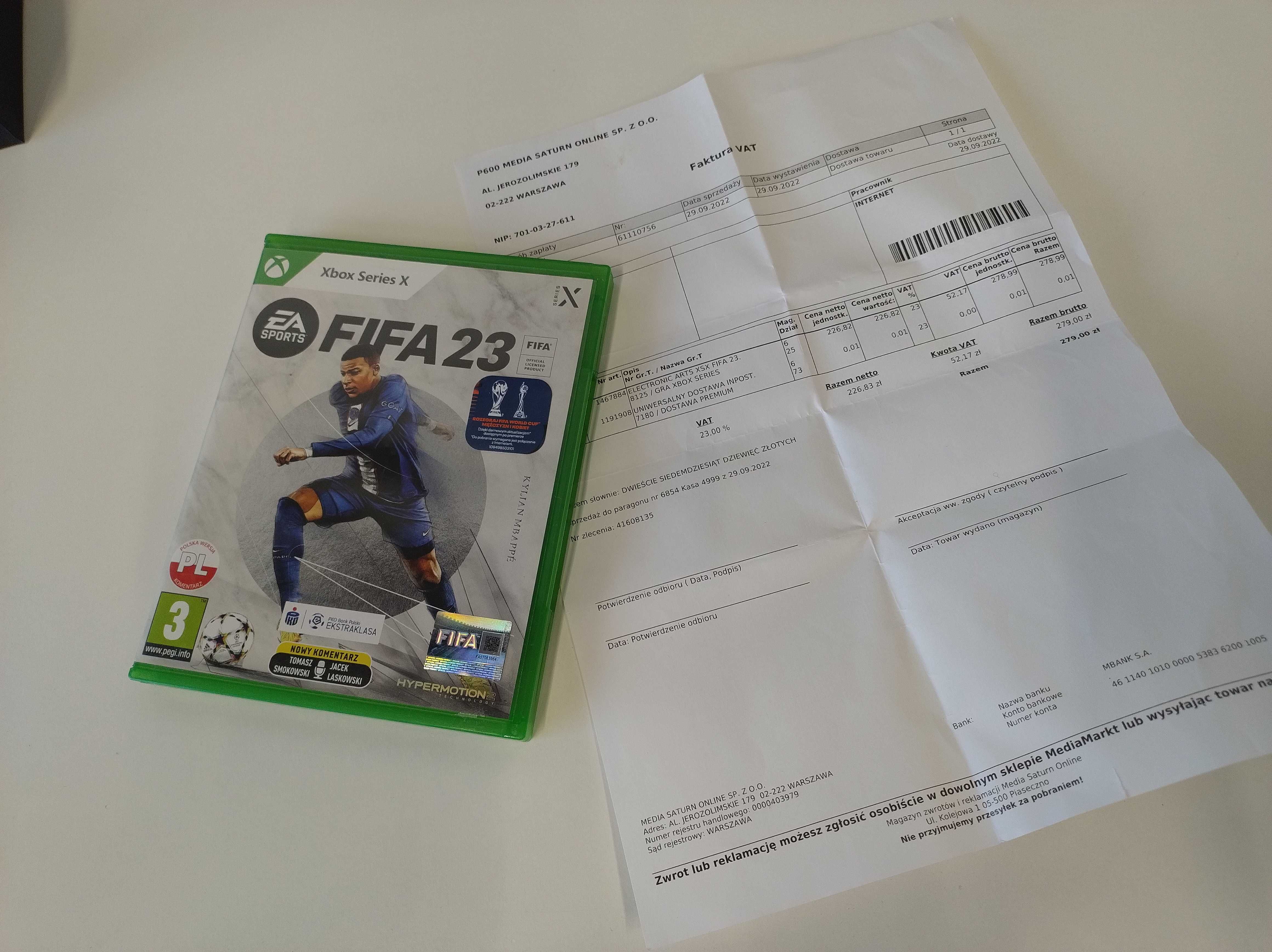 Jak nowa | FIFA 23 PL | Xbox Series X | Faktura
