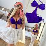 Fioletowe body kąpielowe strój monokini jednoczęściowy push up S