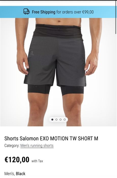 Шорти тренувальні salomon exo motion tw short