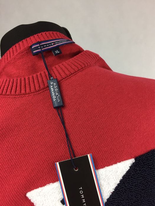 Tommy Hilfiger sweter czerwony XL prezent na święta