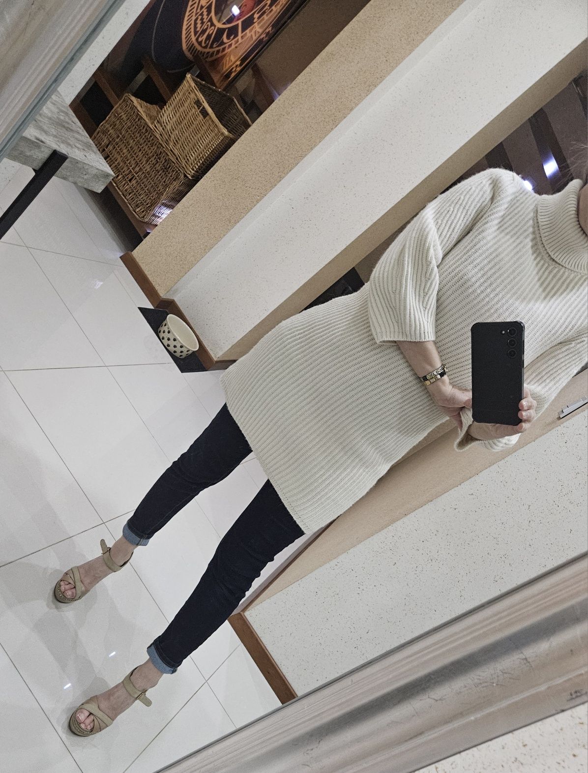 Massimo dutti _ sukienka ekri M