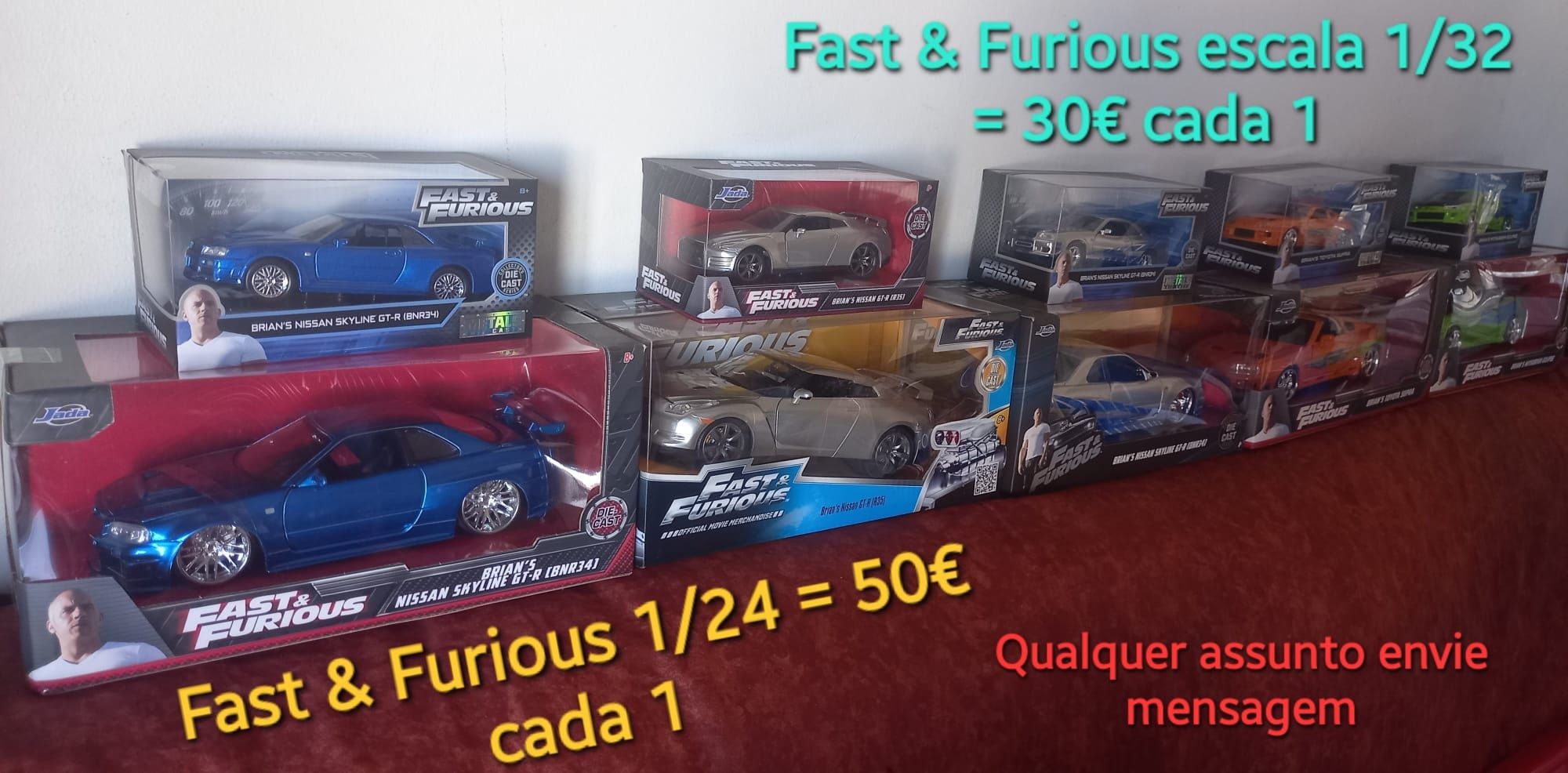 Fast & Furious escala 1/32 e 1/24 novos