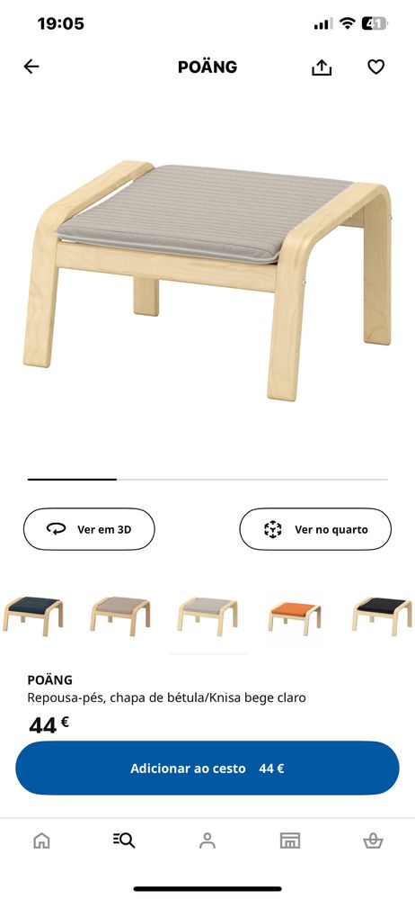 “VENDO” Cadeira + Repousa Pés Ikea