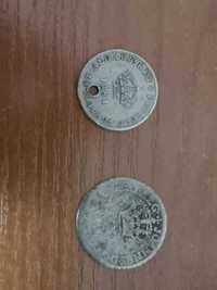 2 Moedas meio tostão 1799 e 1861 PRATA