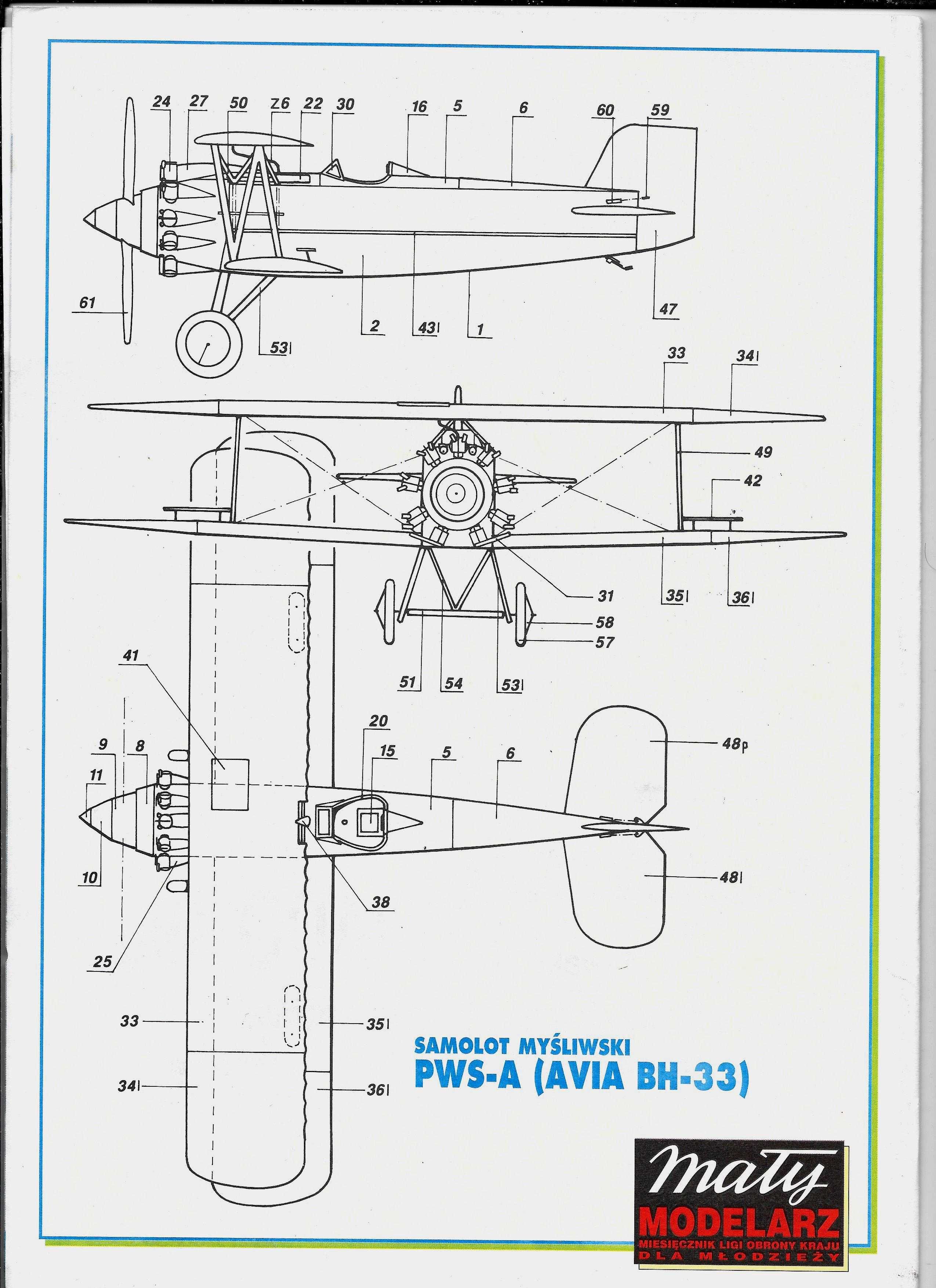 Mały Modelarz 12 1995 PWS-A Avia 1:33 nie rozcięty