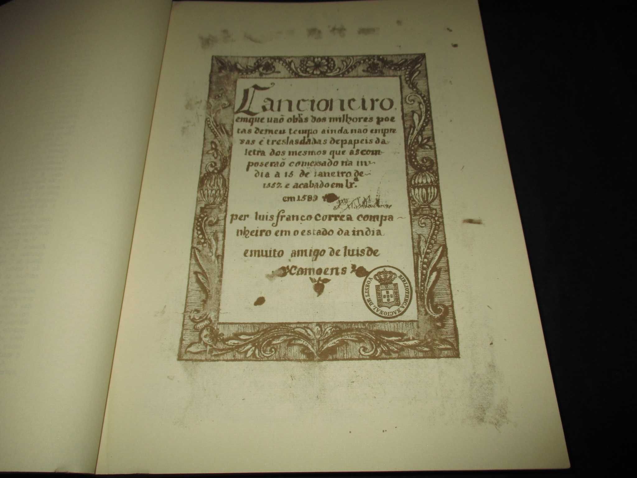 Livro Cancioneiro de Luís Franco Correa 1557 a 1589
