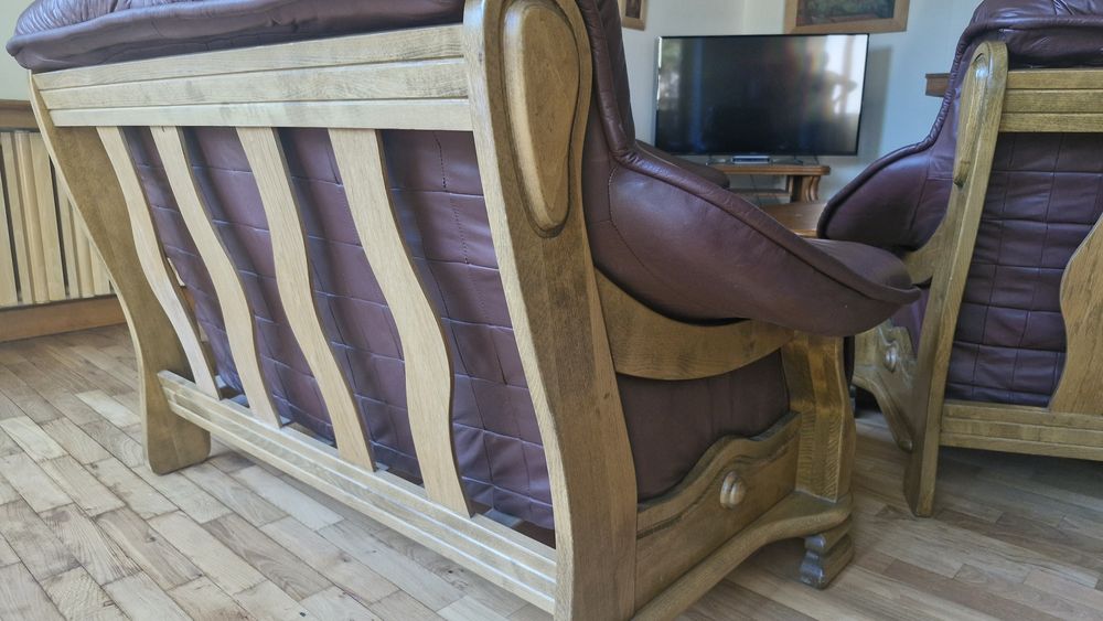 Komplet wypoczynkowy skórzany