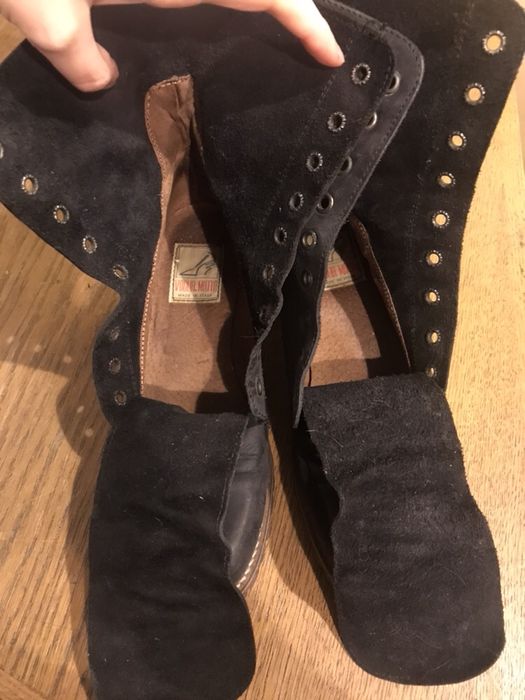 Buty wiązane 38 włoskie a’la Martens czarne skórzane