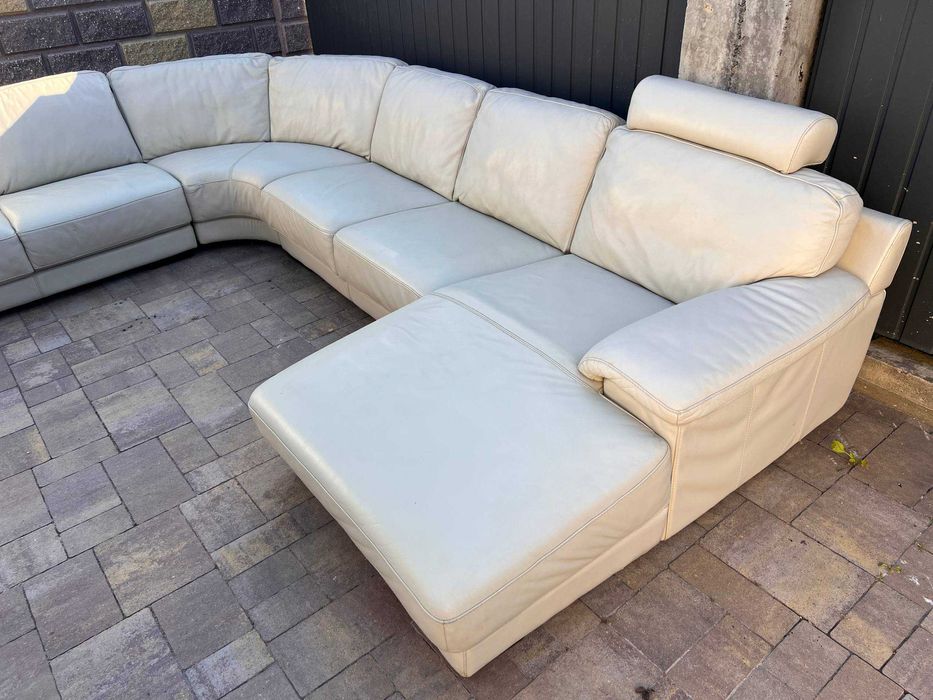 Шкіряний куток П-подібний , диван , Великий або довгий кожаний угол