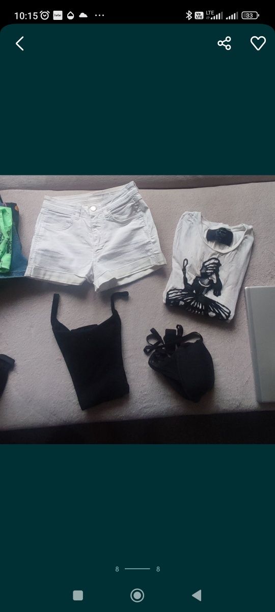 2 bluzki czarne krotsze XS/ S / 34/36 zalando lub 152/158