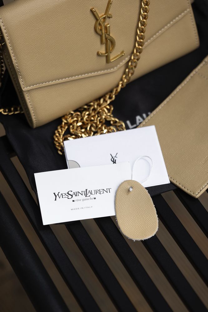 Сумка YSL Yves Saint Laurent шкіра | бежева