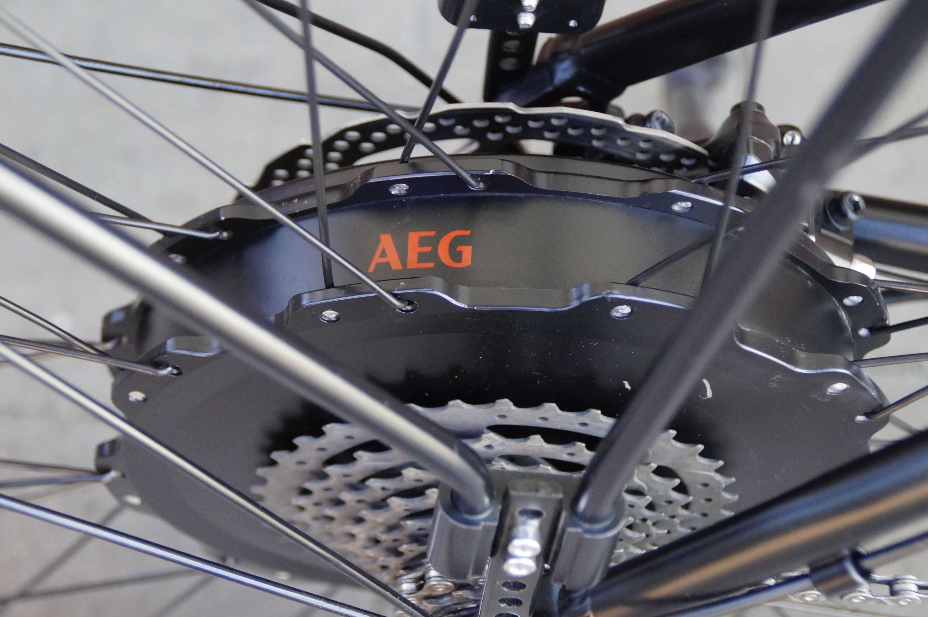 Rower elektryczny niemiecki szeroka opona AEG