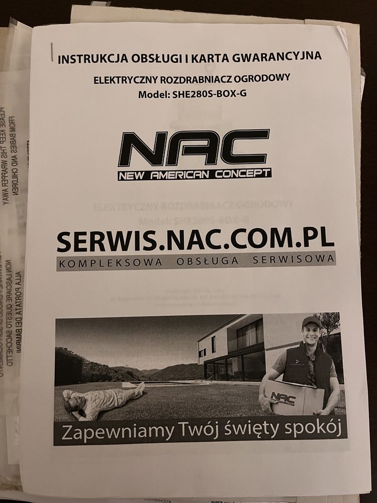 Rozdrabniacz do gałęzi NAC SHE280S-BOX-G elektryczny